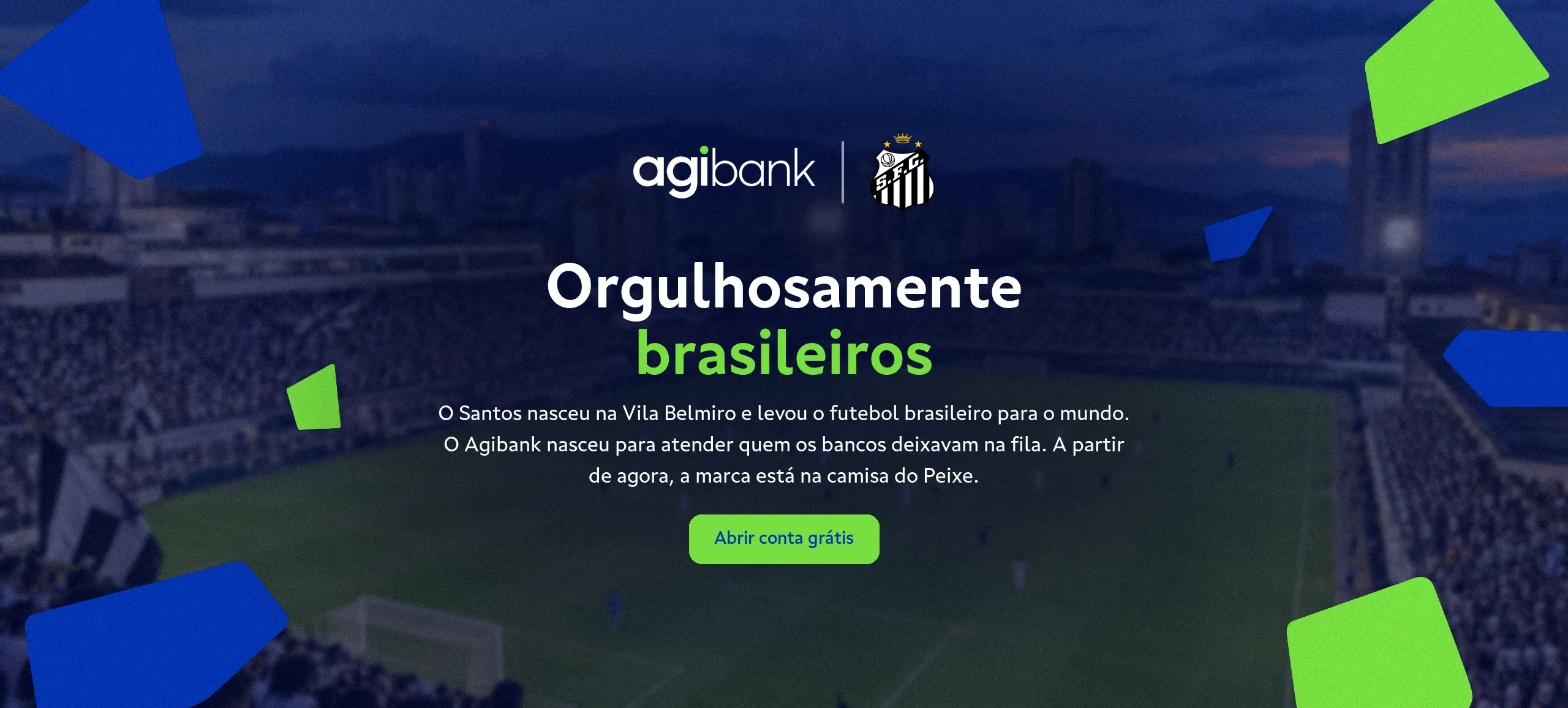 Banner Santos e Agibank, orgulho de ser brasileiro