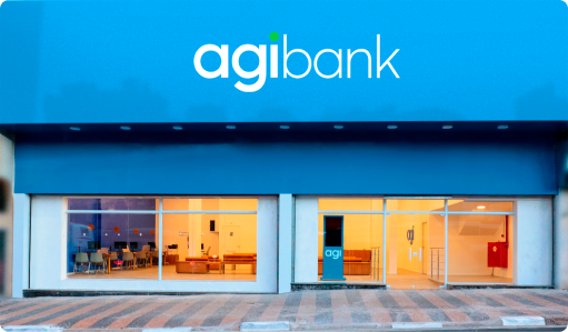 Imagem de frente uma das muitas agencias do Agibank.